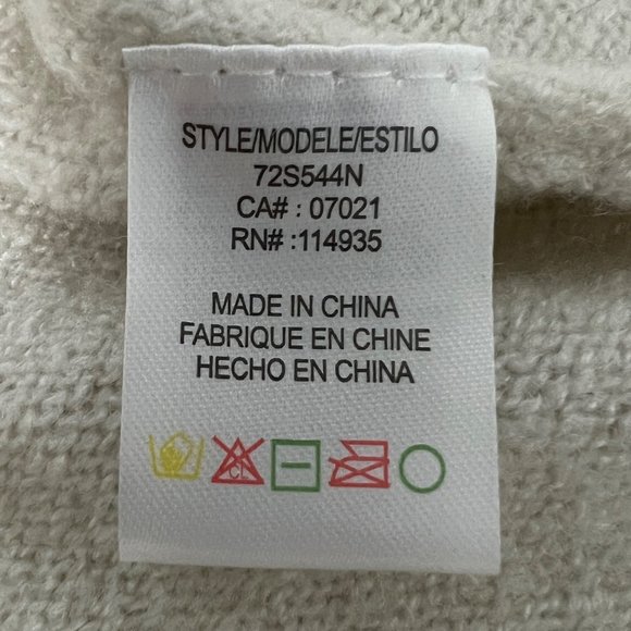 RDI Womens Pearl Essence V Neck Sweater Off White Oversized Tunic size Medium - Picture 10 of 14